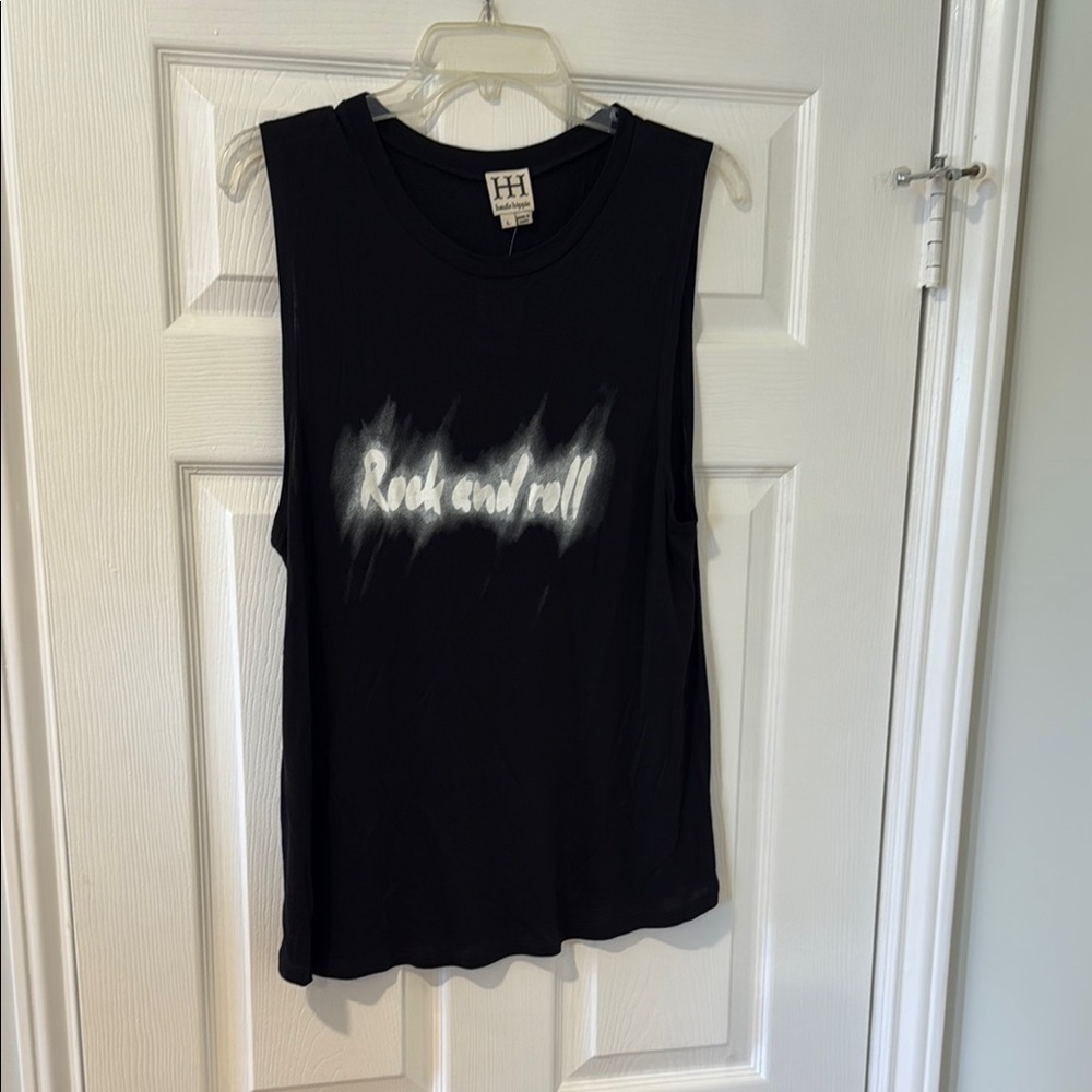 Haute Hippie Black Graphic Tank Top